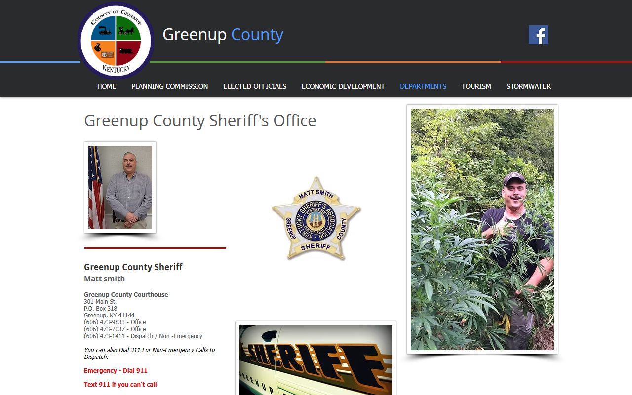 Official Greenup County Sheriff contact page for records and warrant context
